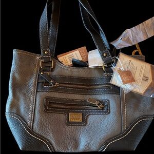 B.O.C. Dark Brown Leather Shoulder Bag